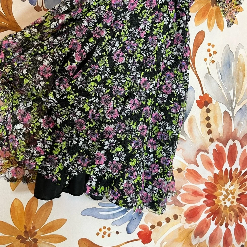 Hype Girls 8 Dark Floral Black Witchy Undead Zombie Costume Dress Spring Fall
